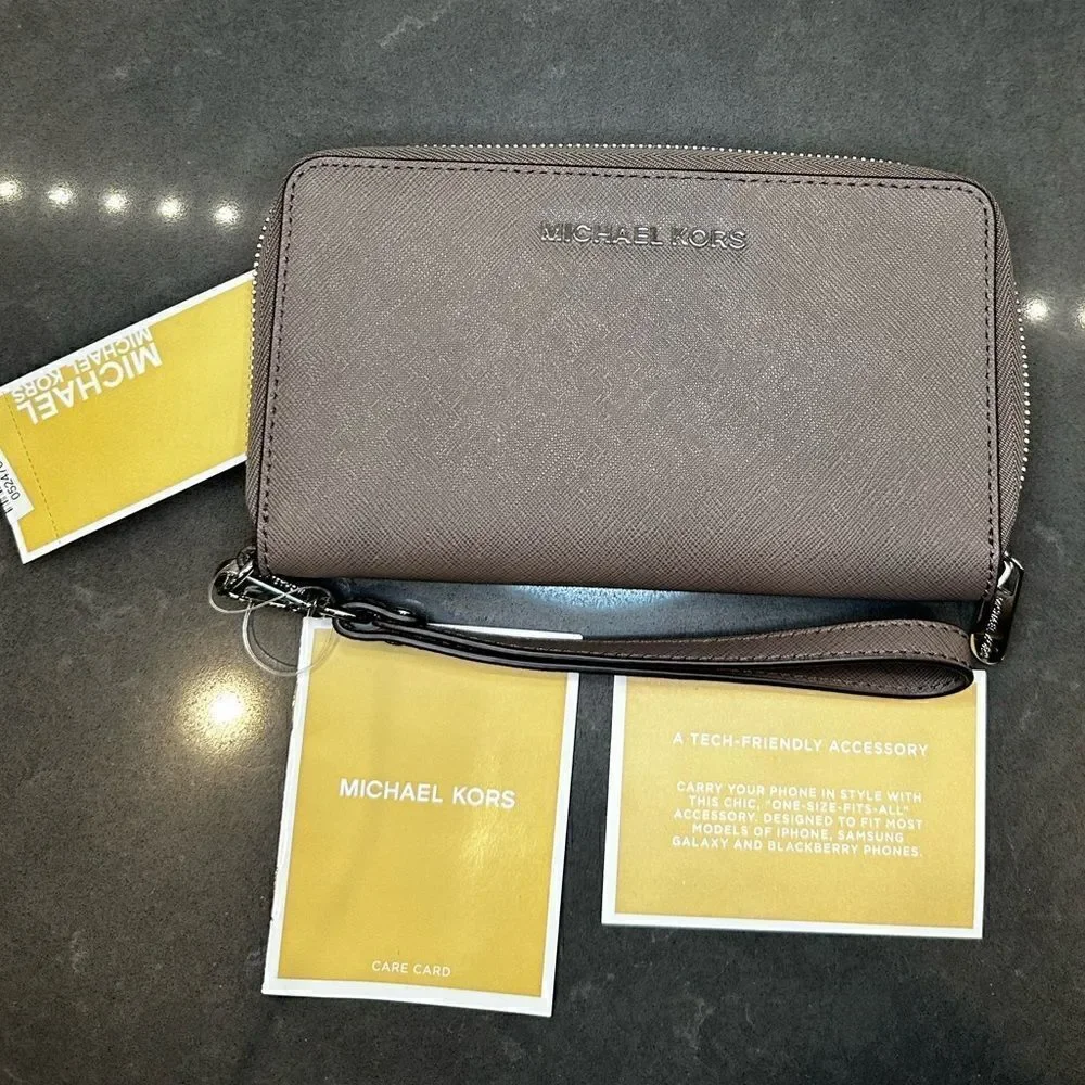 MICHAEL MICHAEL KORS Jet Set Travel Cinder 'Brown' Continental Wallet-NWT